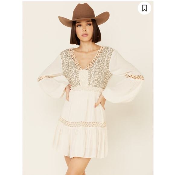 Shyanne Dresses & Skirts - Shyanne Women's Embroidered Lace Peasant Dress Medium Western Cowgirl Festival